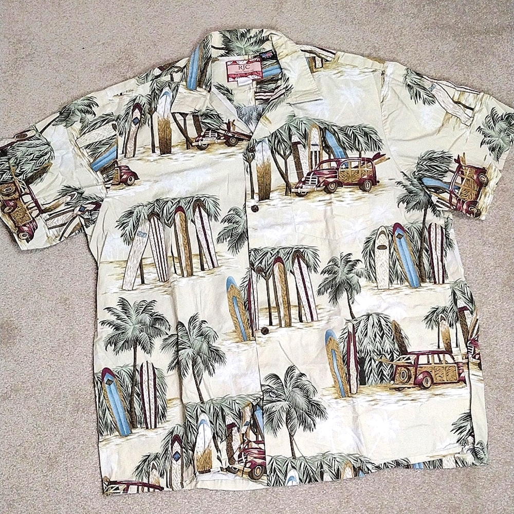RJC beach shirt:  Surfboards and Woodys
